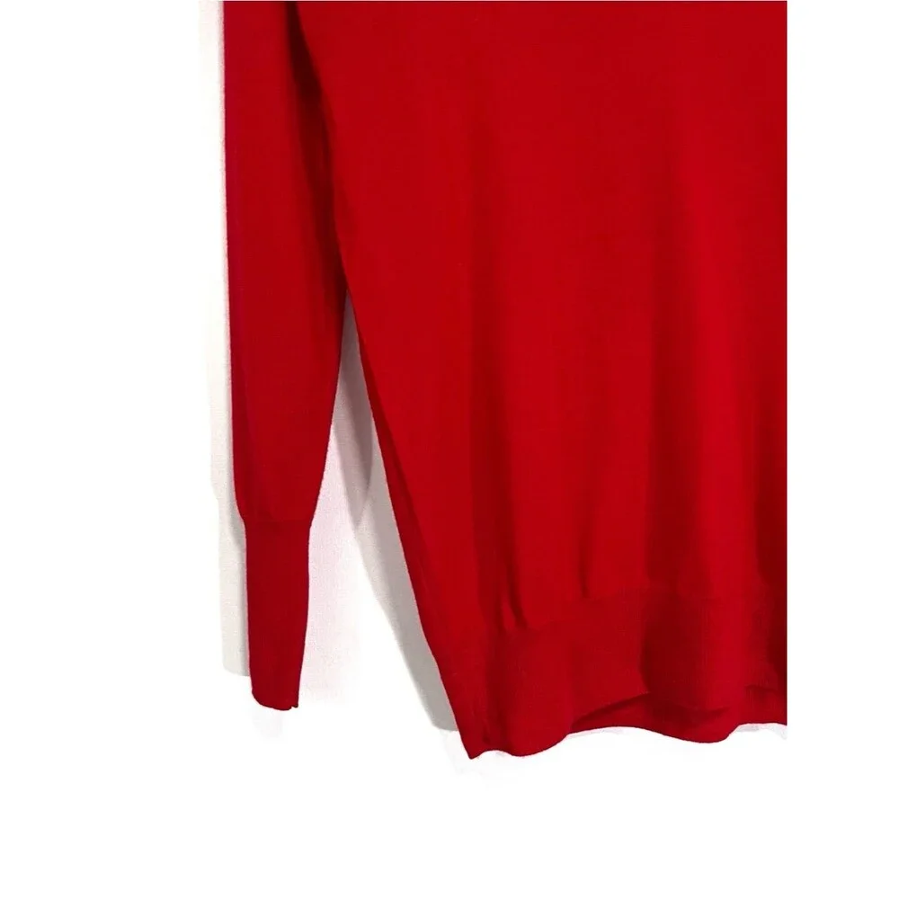 J.Crew Red Lightweight 100% Merino Wool V-Neck Sweater J. Crew Size XS